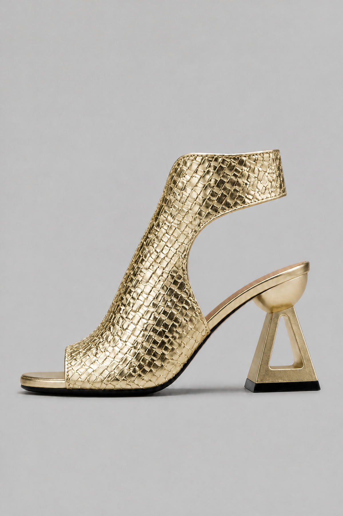 Woven Peep Toe Slingback Heels Noor Laurent