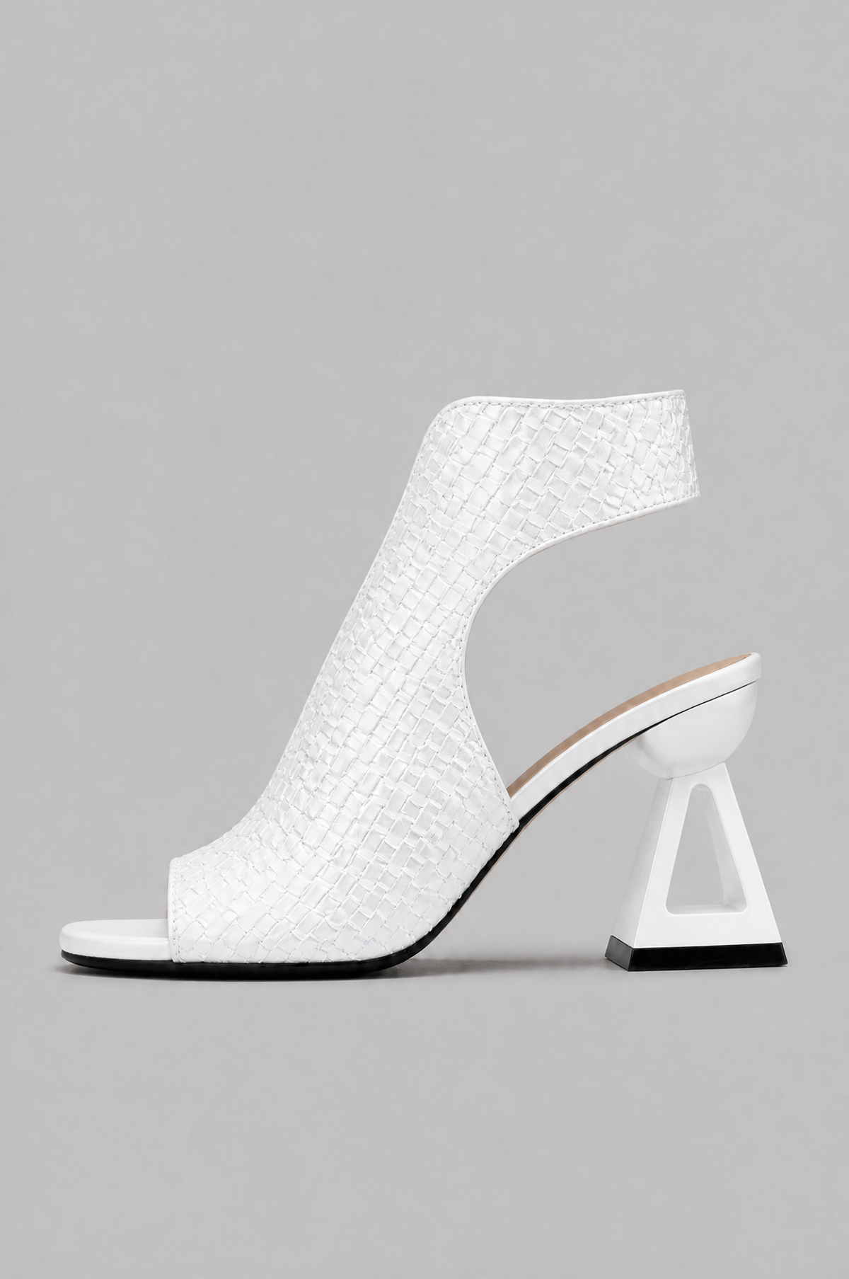 Woven Peep Toe Slingback Heels Noor Laurent