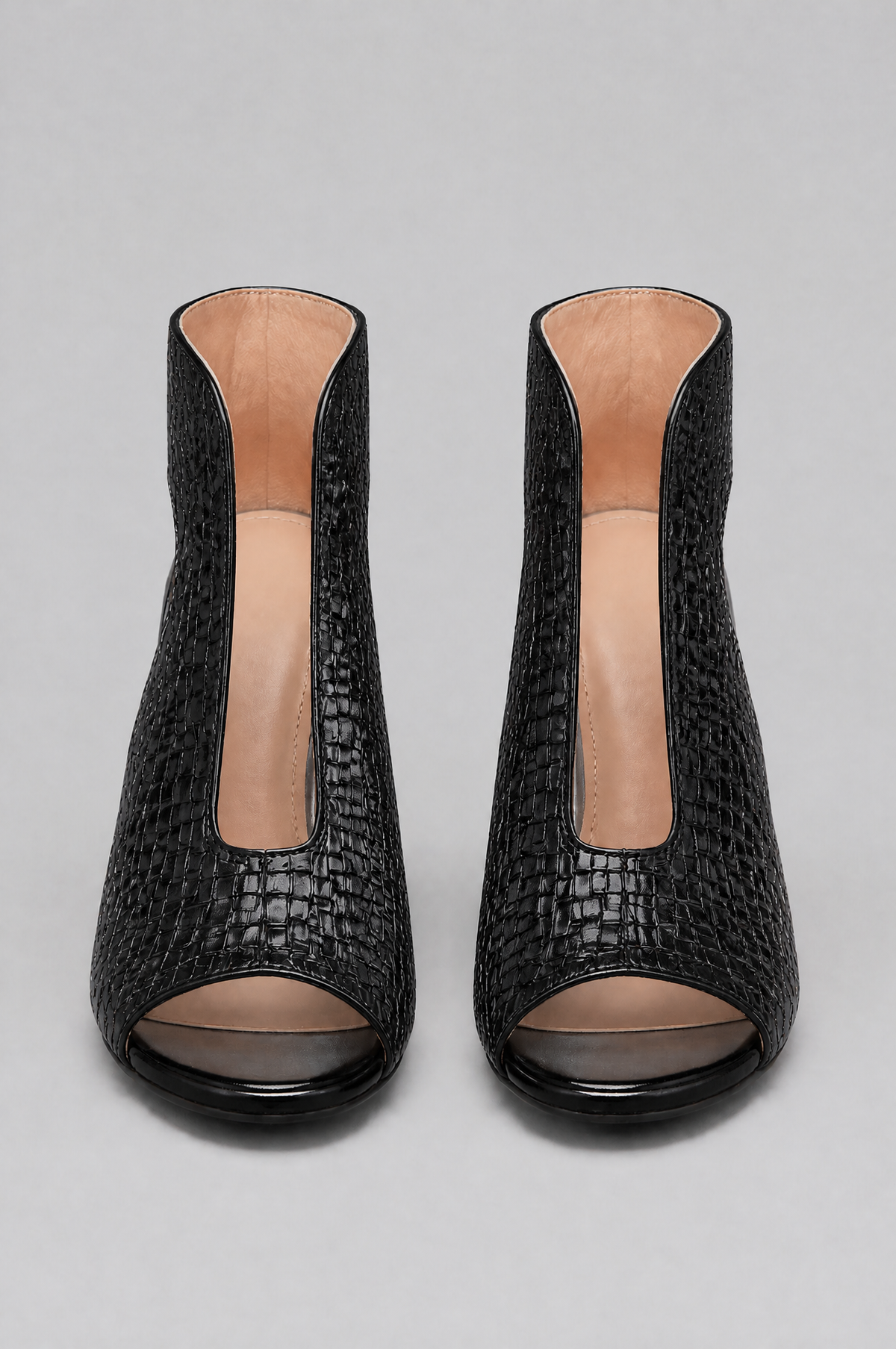 Woven Peep Toe Slingback Heels Noor Laurent