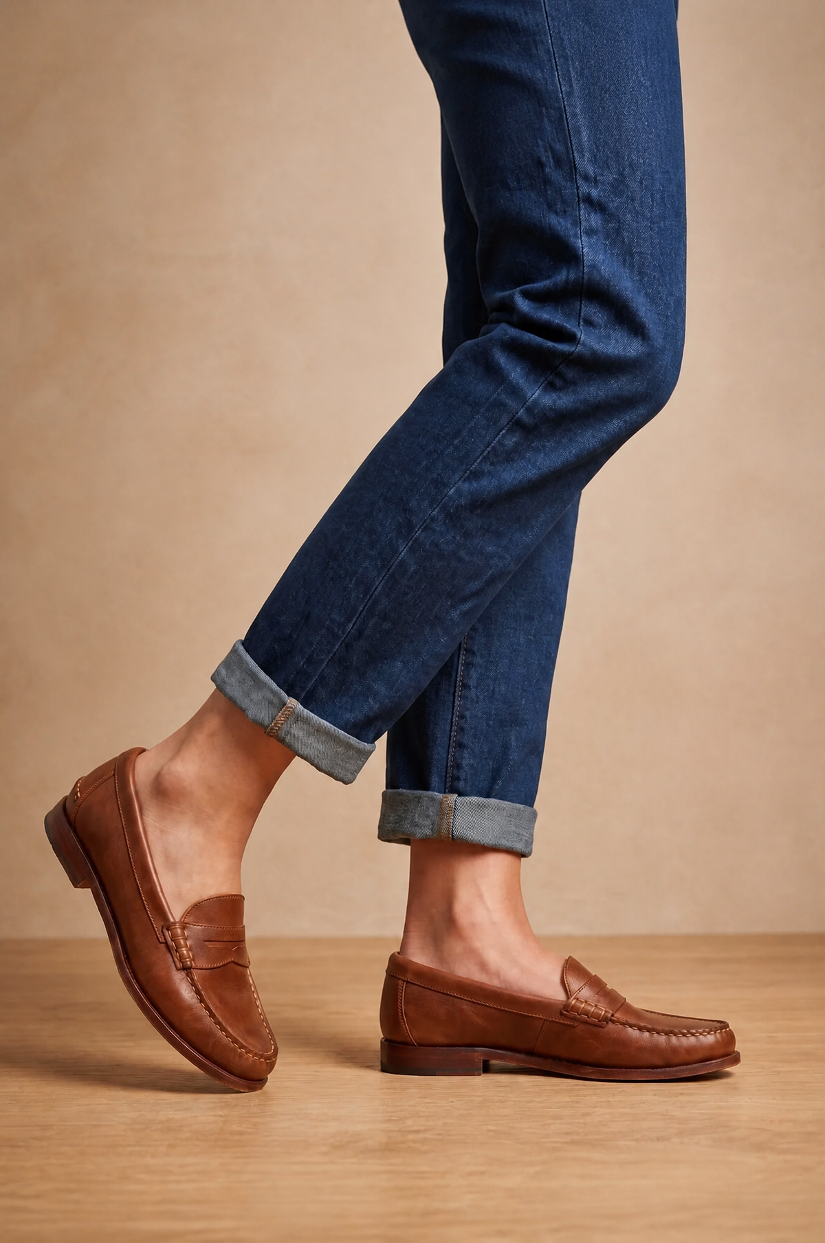 Leather Penny Loafers Noor Laurent