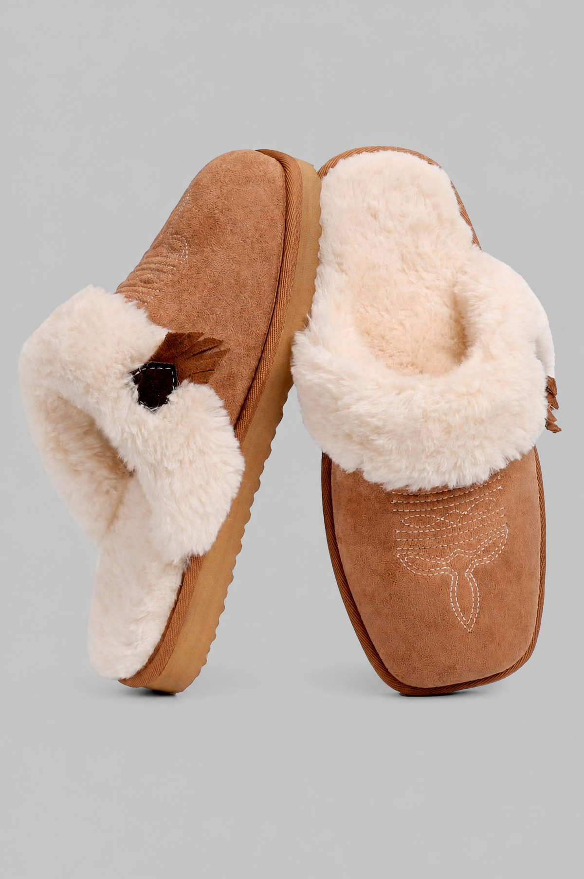 Cowgirl Faux Fur Slippers Noor Laurent