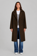 Oversized Double Breasted Long Wool Coat Audrey Calvero