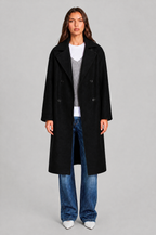 Oversized Double Breasted Long Wool Coat Audrey Calvero