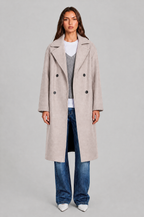 Oversized Double Breasted Long Wool Coat Audrey Calvero