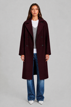 Oversized Double Breasted Long Wool Coat Audrey Calvero