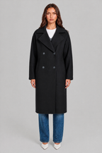 Oversized Double Breasted Long Wool Coat Audrey Calvero