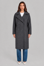 Oversized Double Breasted Long Wool Coat Audrey Calvero