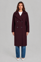 Oversized Double Breasted Long Wool Coat Audrey Calvero