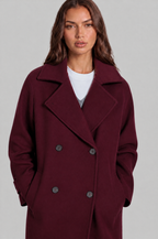 Oversized Double Breasted Long Wool Coat Audrey Calvero