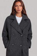 Oversized Double Breasted Long Wool Coat Audrey Calvero