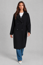 Oversized Double Breasted Long Wool Coat Audrey Calvero