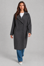 Oversized Double Breasted Long Wool Coat Audrey Calvero
