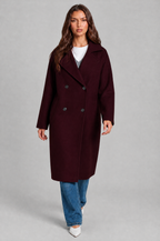 Oversized Double Breasted Long Wool Coat Audrey Calvero