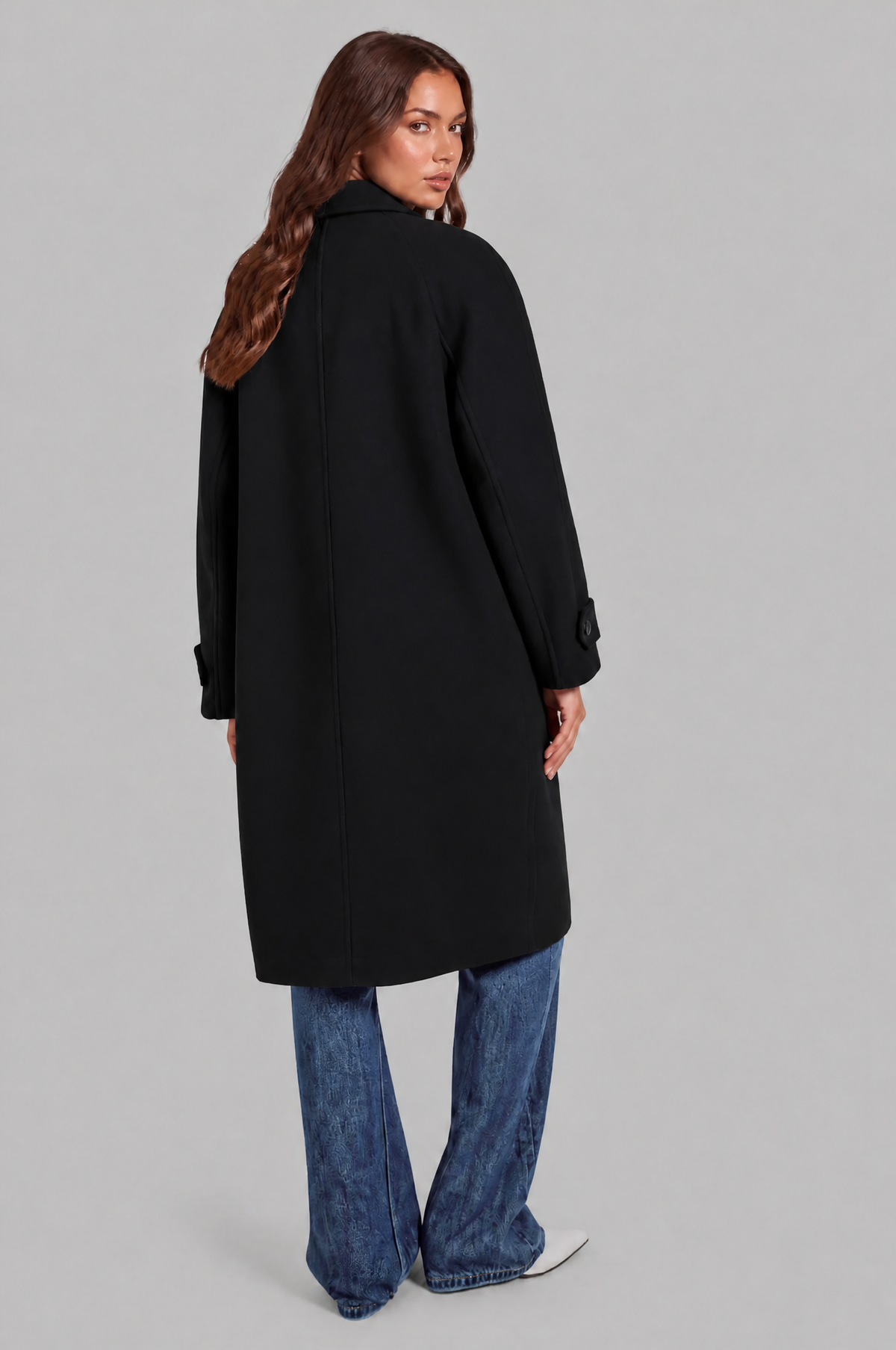 Oversized Double Breasted Long Wool Coat Audrey Calvero