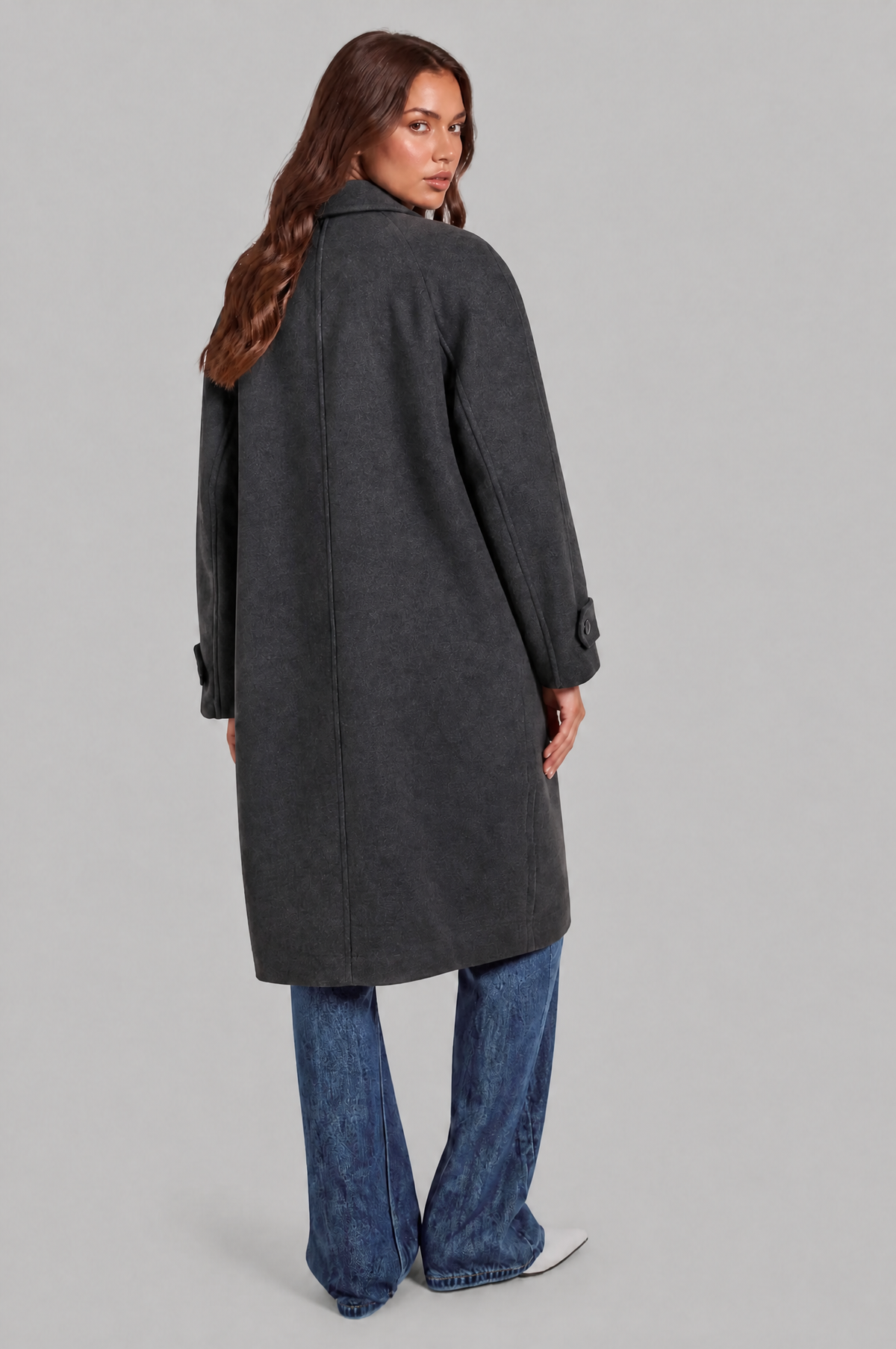 Oversized Double Breasted Long Wool Coat Audrey Calvero