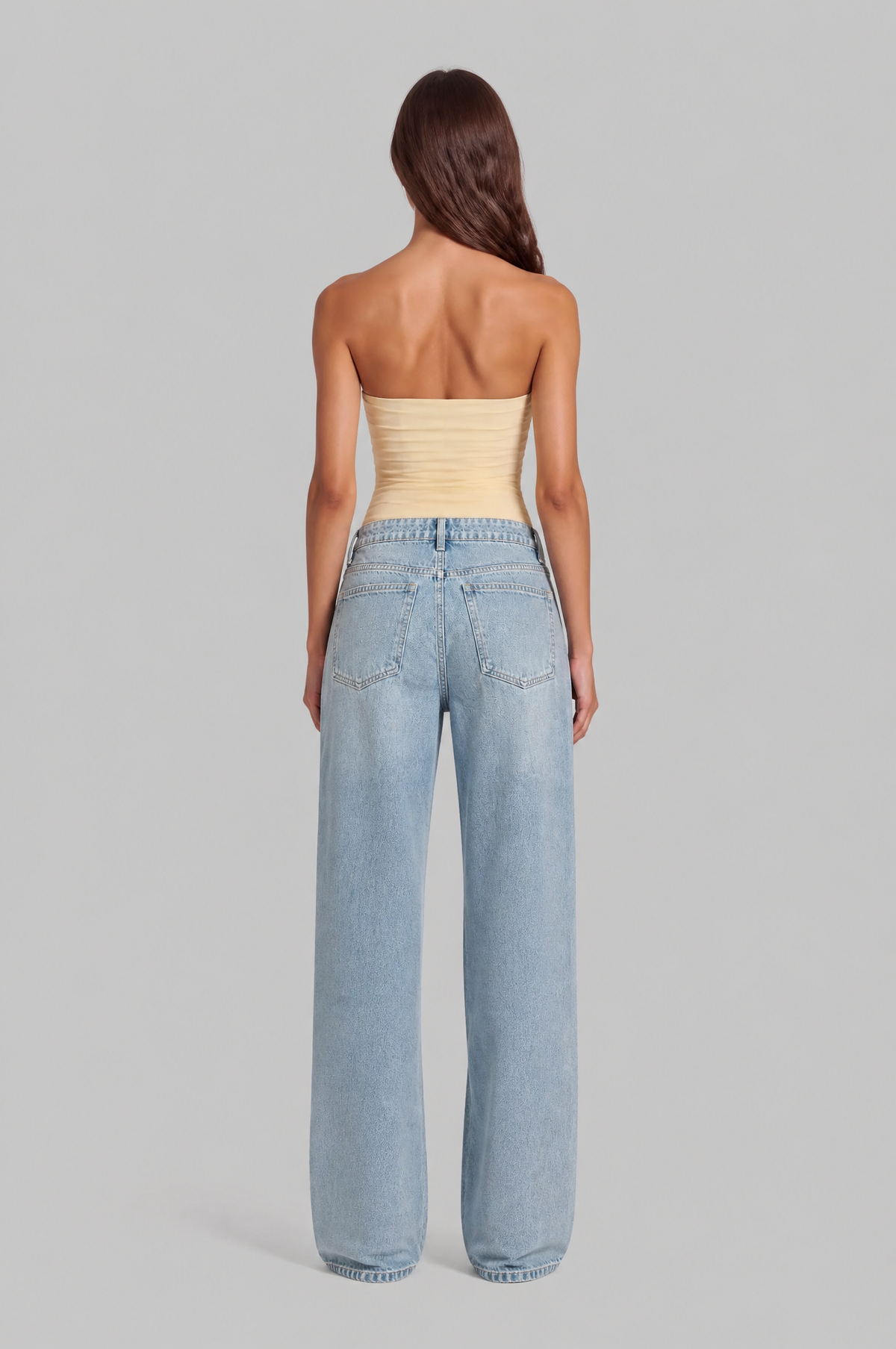 Wide Leg Jeans with Rhinestone Wings Audrey Calvero