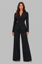 Corset Blazer & Wide Leg Trouser Suit Set Noor Laurent
