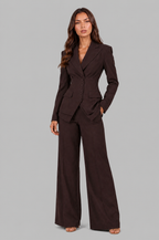 Corset Blazer & Wide Leg Trouser Suit Set Noor Laurent