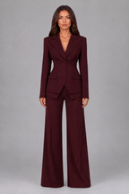 Corset Blazer & Wide Leg Trouser Suit Set Noor Laurent