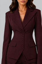 Corset Blazer & Wide Leg Trouser Suit Set Noor Laurent