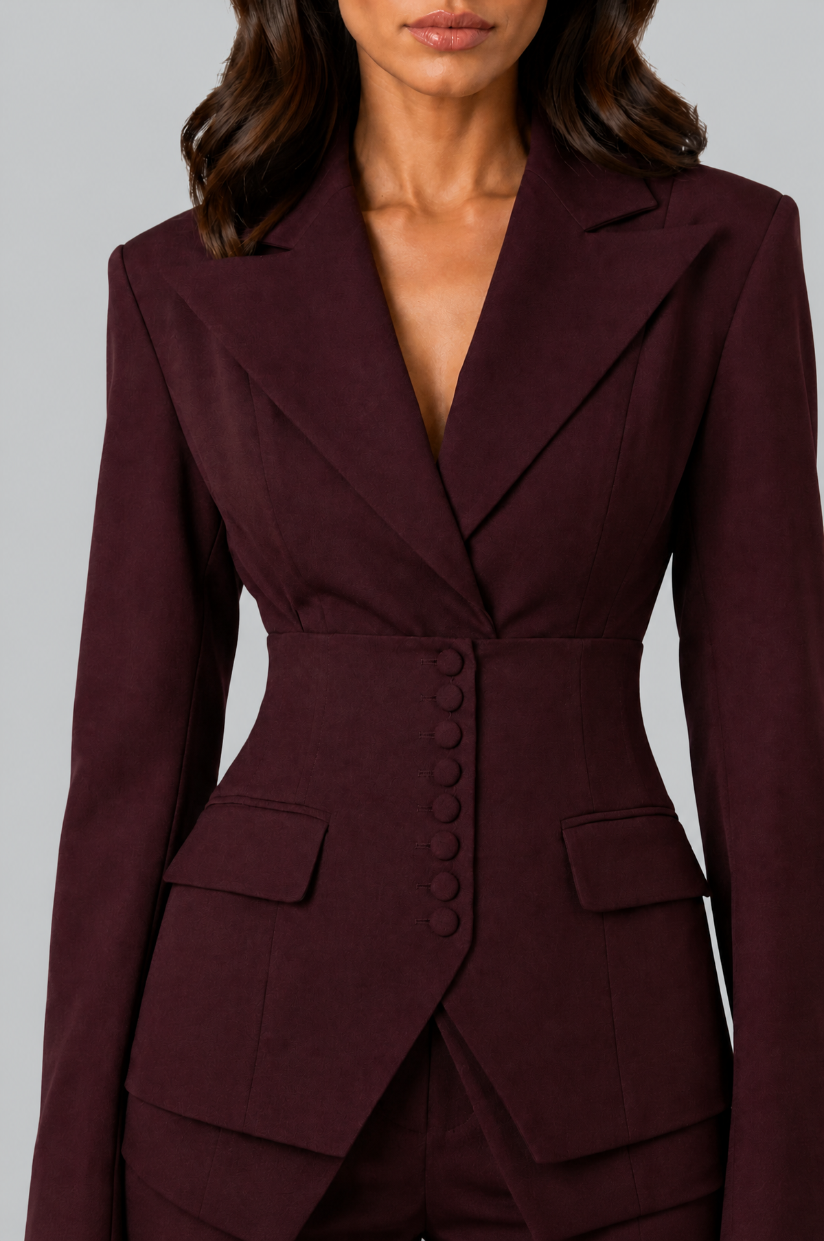 Corset Blazer & Wide Leg Trouser Suit Set Noor Laurent