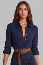 Shirt Maxi Dress with Belt Audrey Calvero