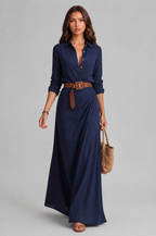 Shirt Maxi Dress with Belt Audrey Calvero