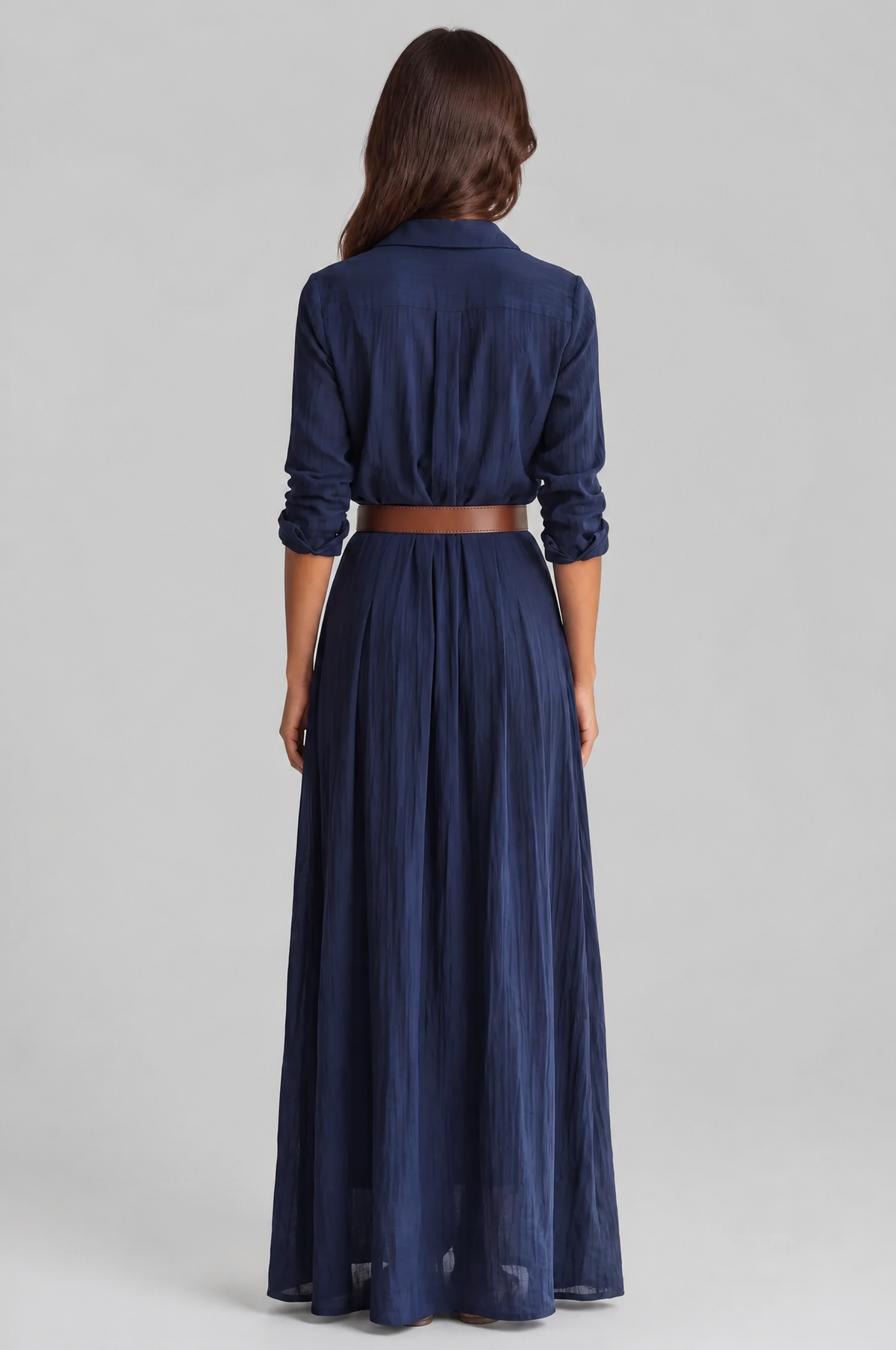 Shirt Maxi Dress with Belt Audrey Calvero