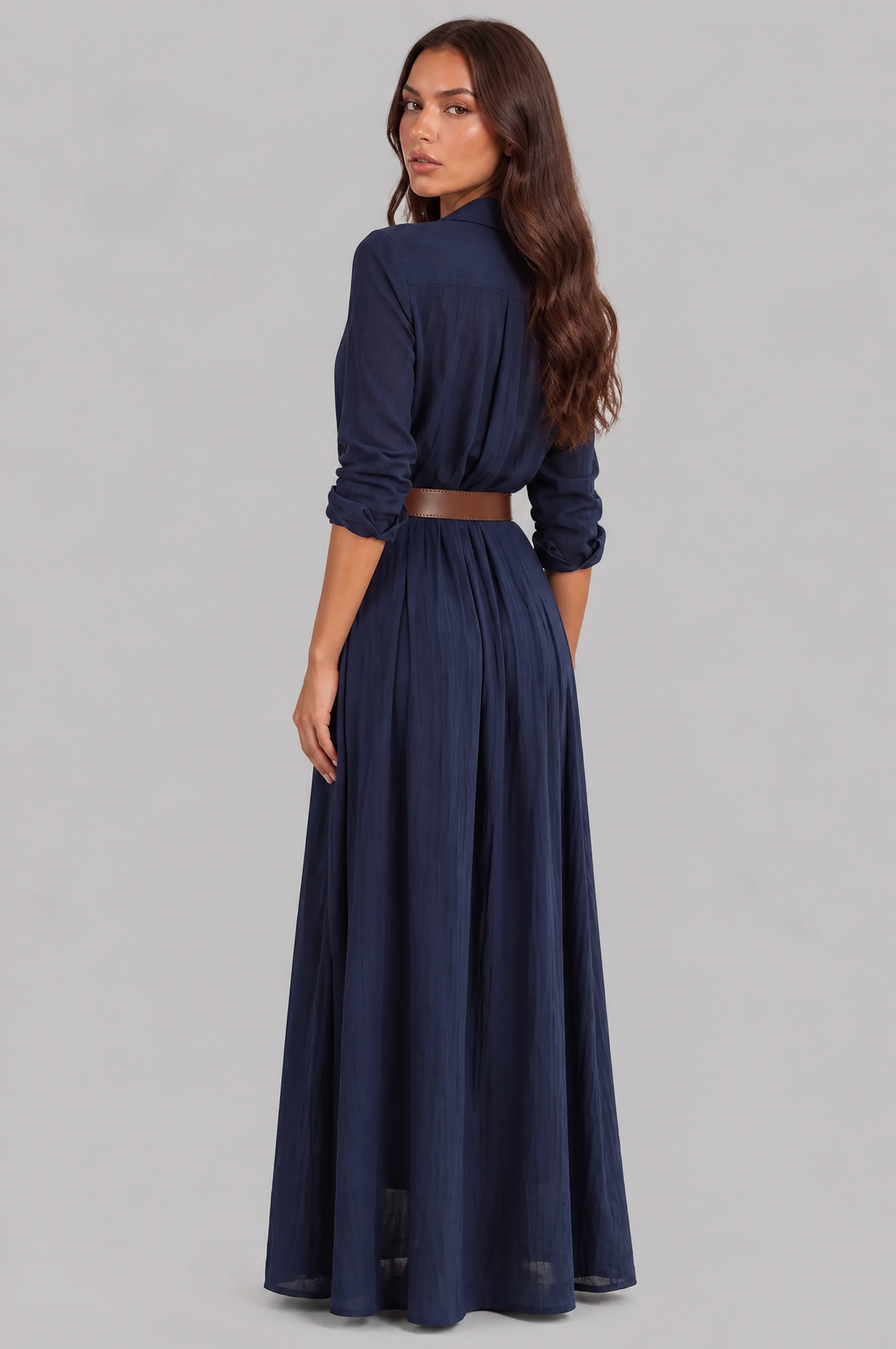 Shirt Maxi Dress with Belt Audrey Calvero