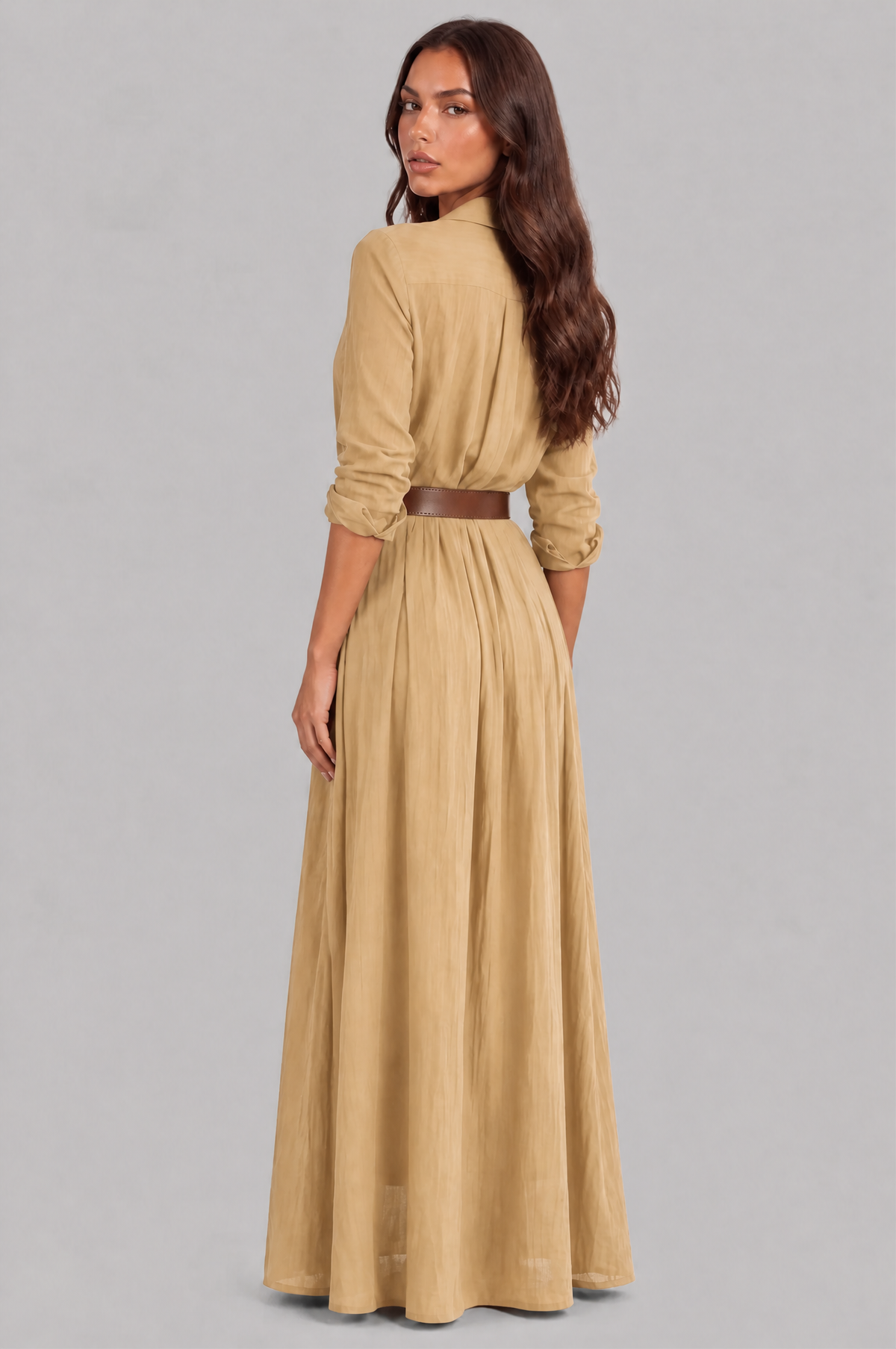 Shirt Maxi Dress with Belt Audrey Calvero