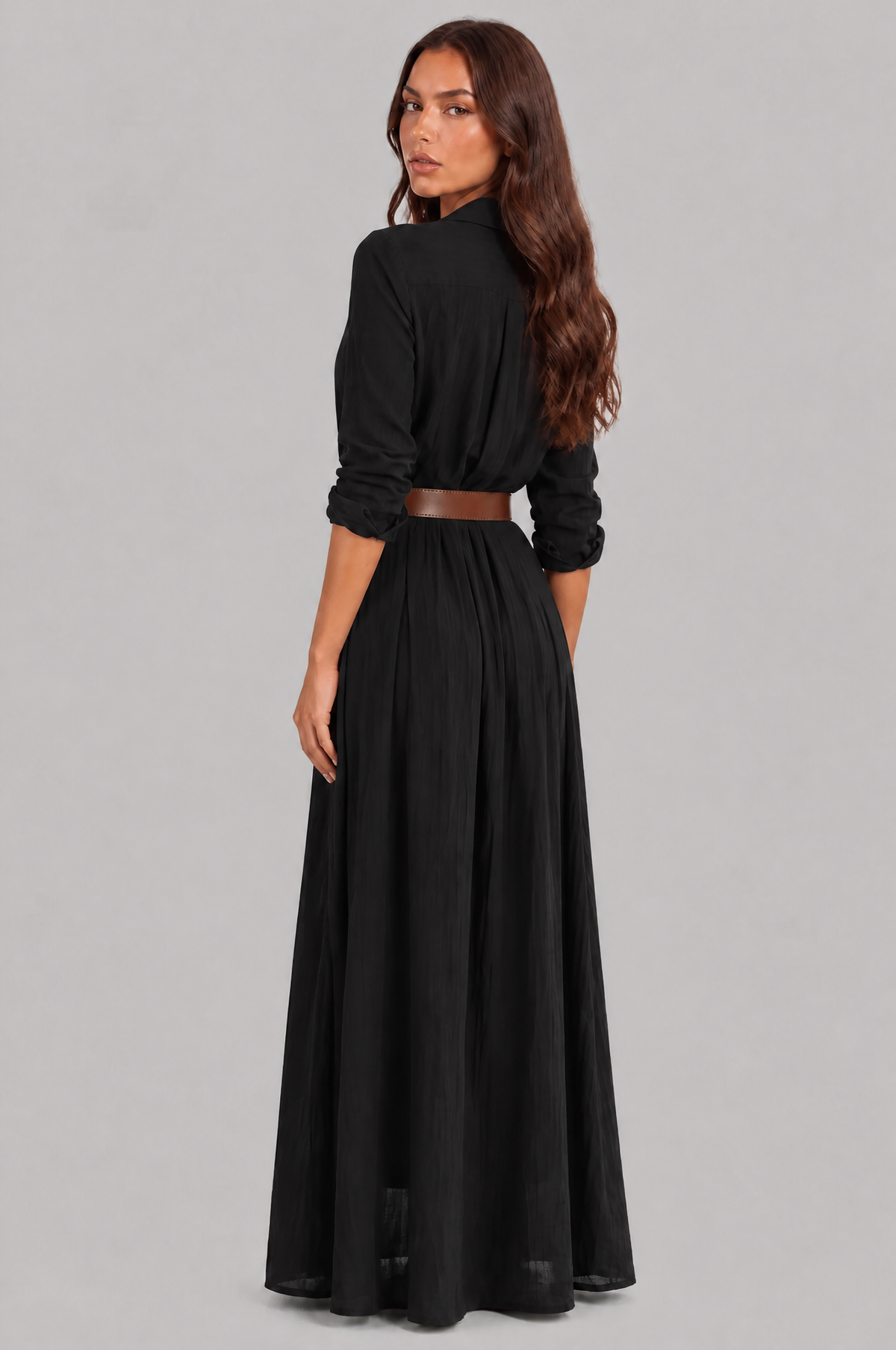 Shirt Maxi Dress with Belt Audrey Calvero