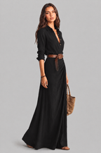 Shirt Maxi Dress with Belt Audrey Calvero