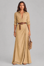 Shirt Maxi Dress with Belt Audrey Calvero