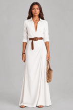 Shirt Maxi Dress with Belt Audrey Calvero