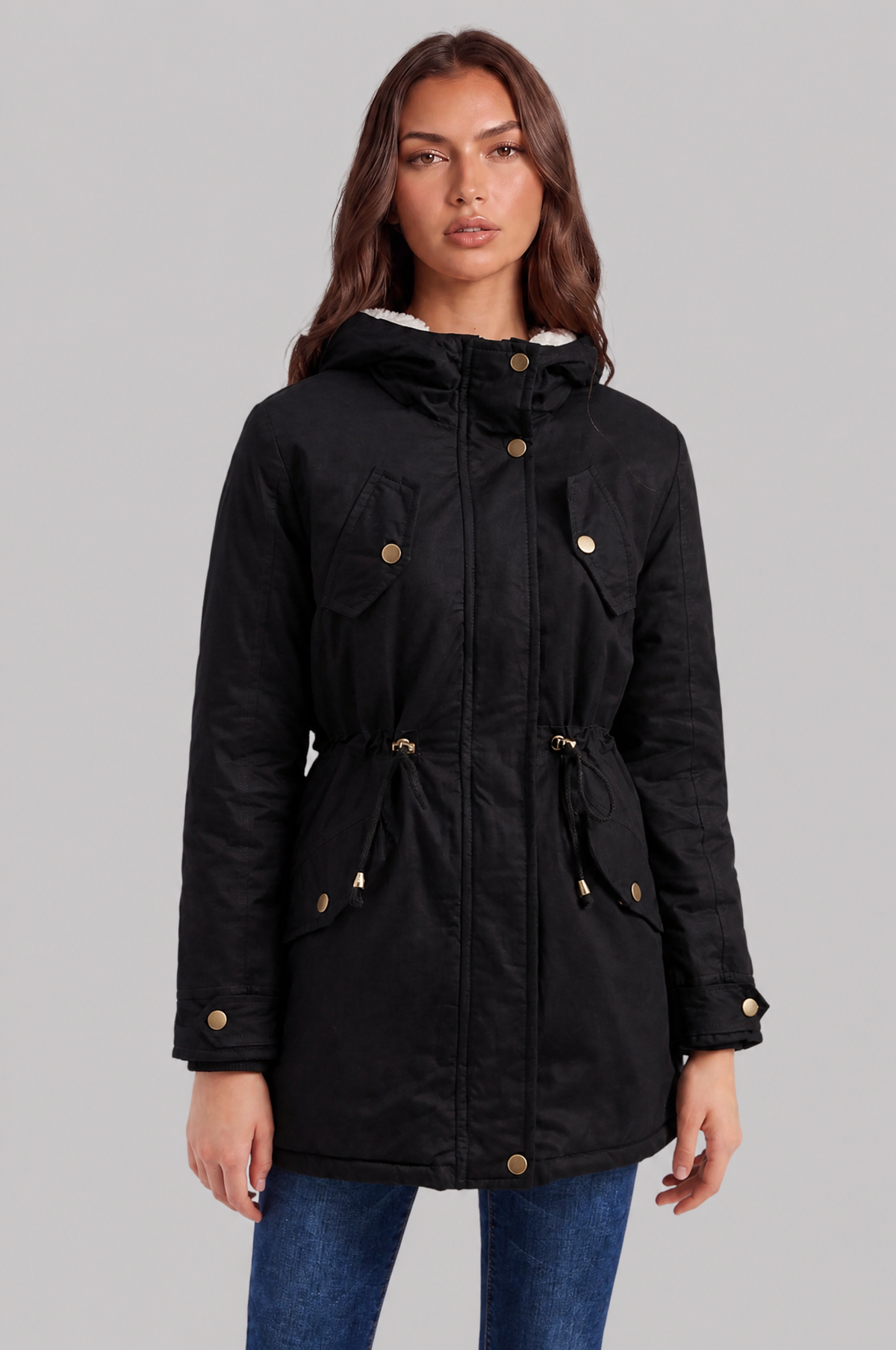 Hooded Winter Parka with Teddy Lining Audrey Calvero