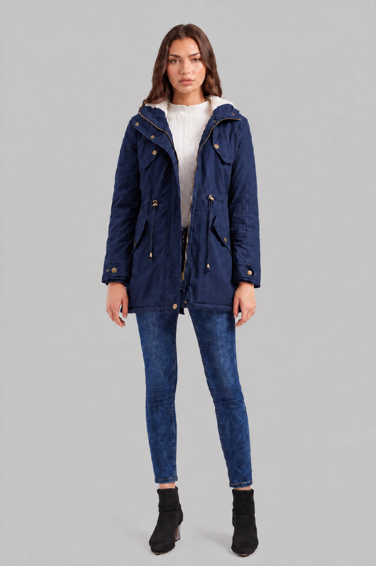 Hooded Winter Parka with Teddy Lining Audrey Calvero