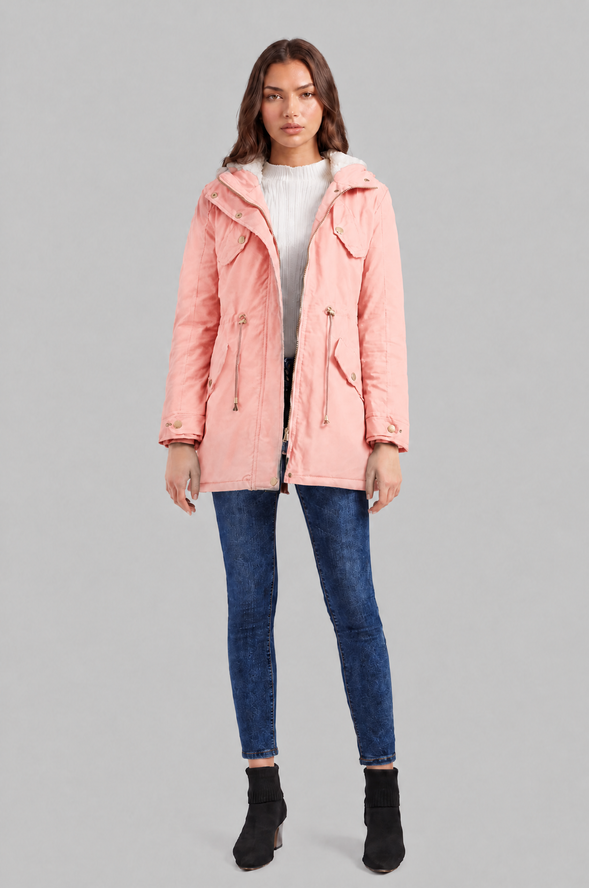 Hooded Winter Parka with Teddy Lining Audrey Calvero