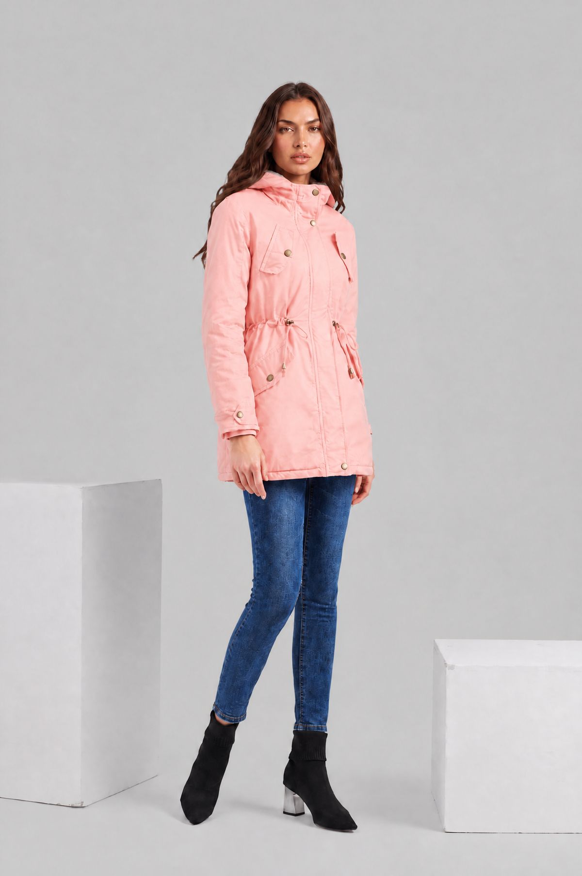 Hooded Winter Parka with Teddy Lining Audrey Calvero