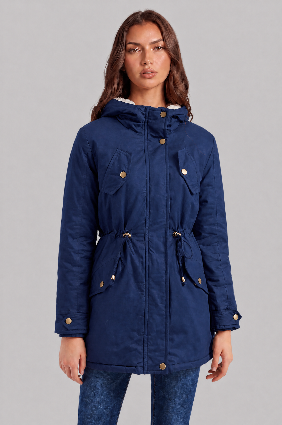 Hooded Winter Parka with Teddy Lining Audrey Calvero