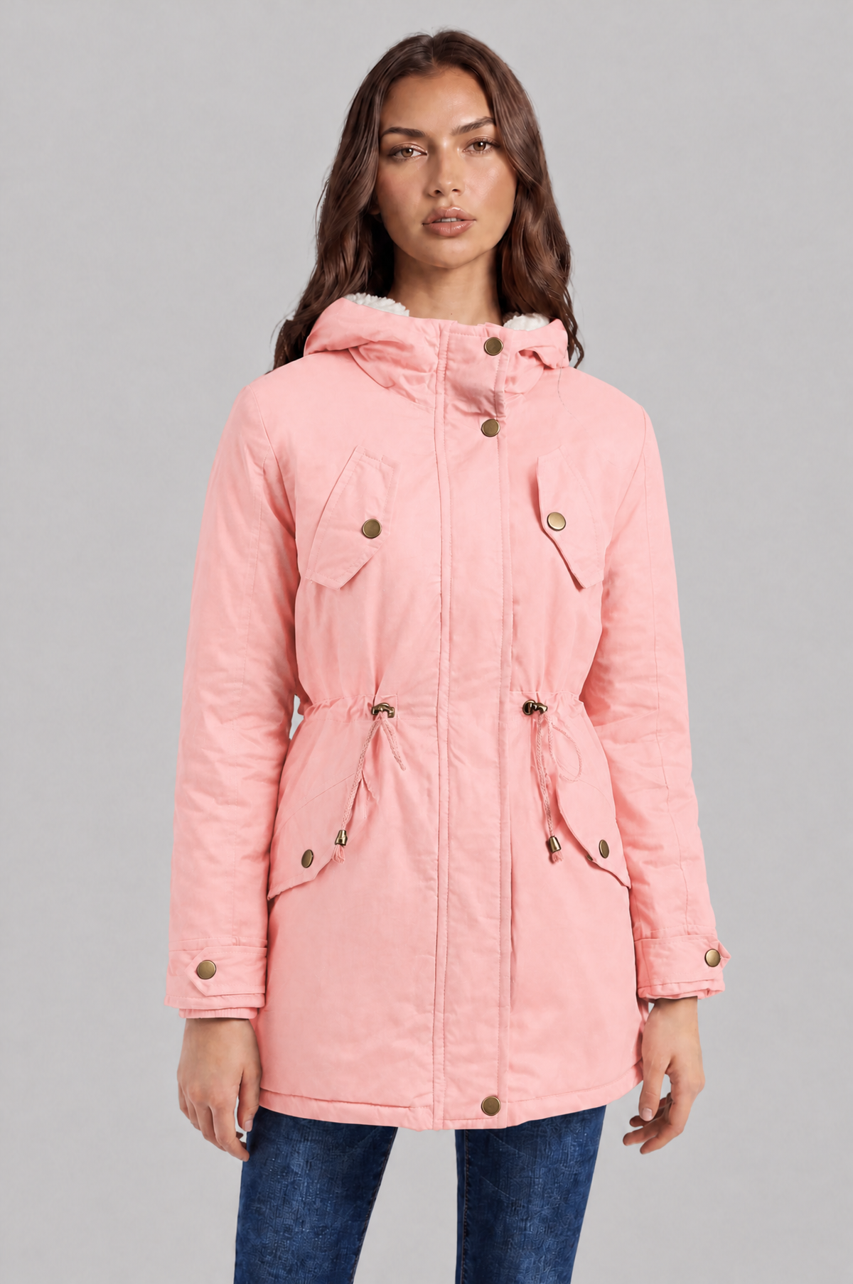 Hooded Winter Parka with Teddy Lining Audrey Calvero