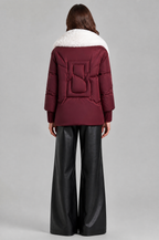 Puffer Jacket with Faux Fur Collar Audrey Calvero
