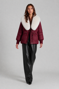 Puffer Jacket with Faux Fur Collar Audrey Calvero