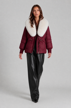 Puffer Jacket with Faux Fur Collar Audrey Calvero