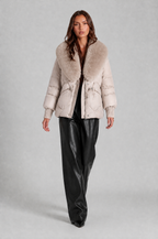 Puffer Jacket with Faux Fur Collar Audrey Calvero