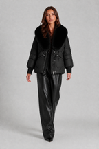 Puffer Jacket with Faux Fur Collar Audrey Calvero