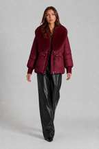 Puffer Jacket with Faux Fur Collar Audrey Calvero