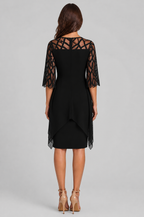 Layered Overlay Dress with Mesh Sleeves Audrey Calvero