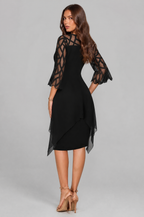 Layered Overlay Dress with Mesh Sleeves Audrey Calvero