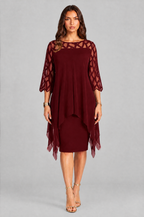 Layered Overlay Dress with Mesh Sleeves Audrey Calvero