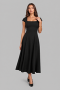 Square Neck A Line Midi Dress Audrey Calvero